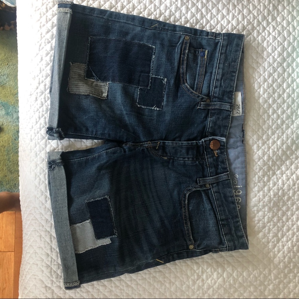 Gap patchwork jean shorts
